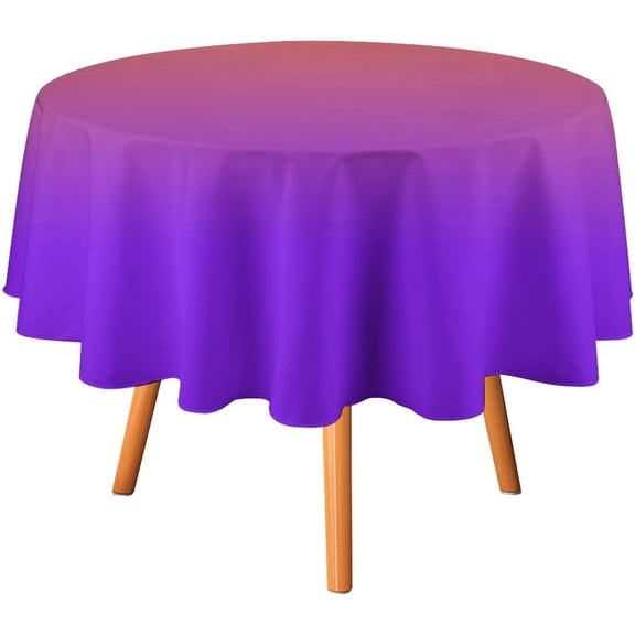 Round Table Cloth Modern Purple and Orange Gradient Tablecloths Washable Table Cover for Kitchen Dinning Party Tabletop Modern Decoration,70inch
