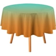 thumbnail image 1 of Round Table Cloth Modern Turquoise Orange Gradient Tablecloths Washable Table Cover for Kitchen Dinning Party Tabletop Modern Decoration,70inch, 1 of 8