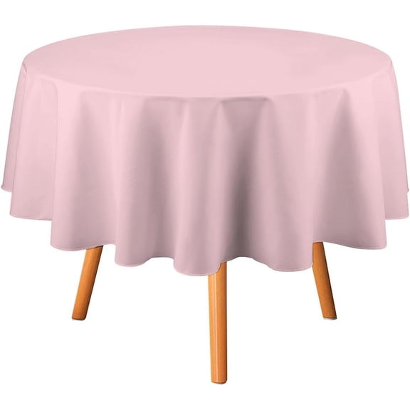 Round Table Cloth, Pink Color Trend Tablecloth Washable Dinng Table Covers Decorative for Kitchen & Table Linens 60" x 60"