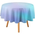 thumbnail image 1 of Round Table Cloth Trendy Blue and Purple Gradient Tablecloths Washable Table Cover for Kitchen Dinning Party Tabletop Modern Decoration,60inch, 1 of 8