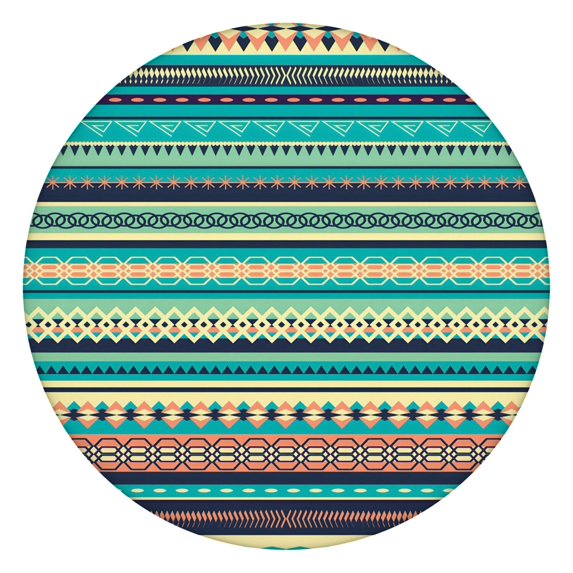 Round Table Cloth with Elastic Edge Boho Floral Pattern 44 Inch Fits 38-42 Tables Liquid Resistant Christmas Party