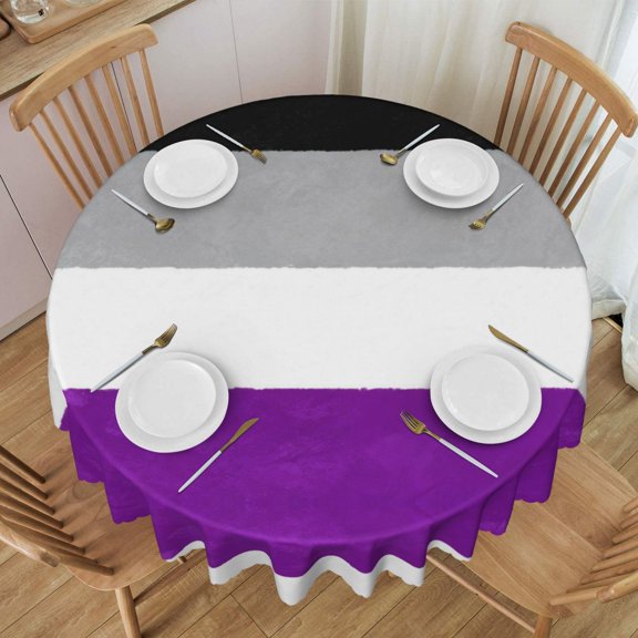 Round Table Cloths 60 Inch Asexuality Pride Flag Tablecloth Kitchen Dining Christmas Holiday Party Decor Table Cloth