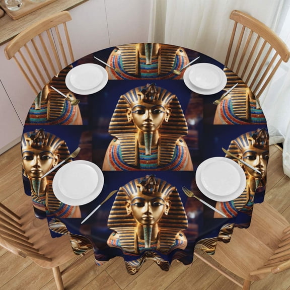 Round Table Cloths 60 Inch Egyptian King African Tablecloth Kitchen Dining Christmas Holiday Party Decor Table Cloth