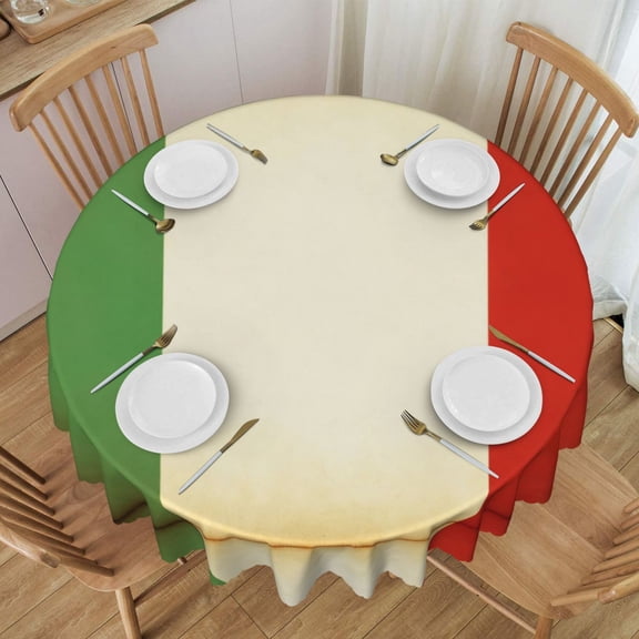 Round Table Cloths 60 Inch Italia Italy Italian Flag Tablecloth Kitchen Dining Christmas Holiday Party Decor Table Cloth