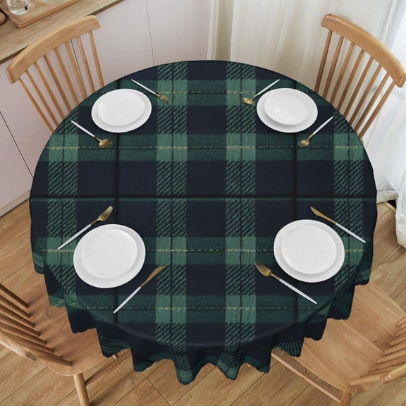 Round Table Cloths 60 Inch Scottish Tartan Plaid Tablecloth Kitchen Dining Christmas Holiday Party Decor Table Cloth