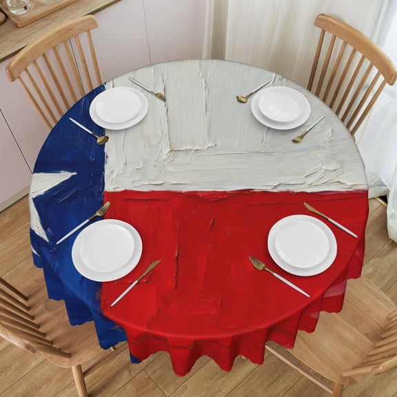 Round Table Cloths 60 Inch Texas Flag Print Tablecloth Kitchen Dining Christmas Holiday Party Decor Table Cloth