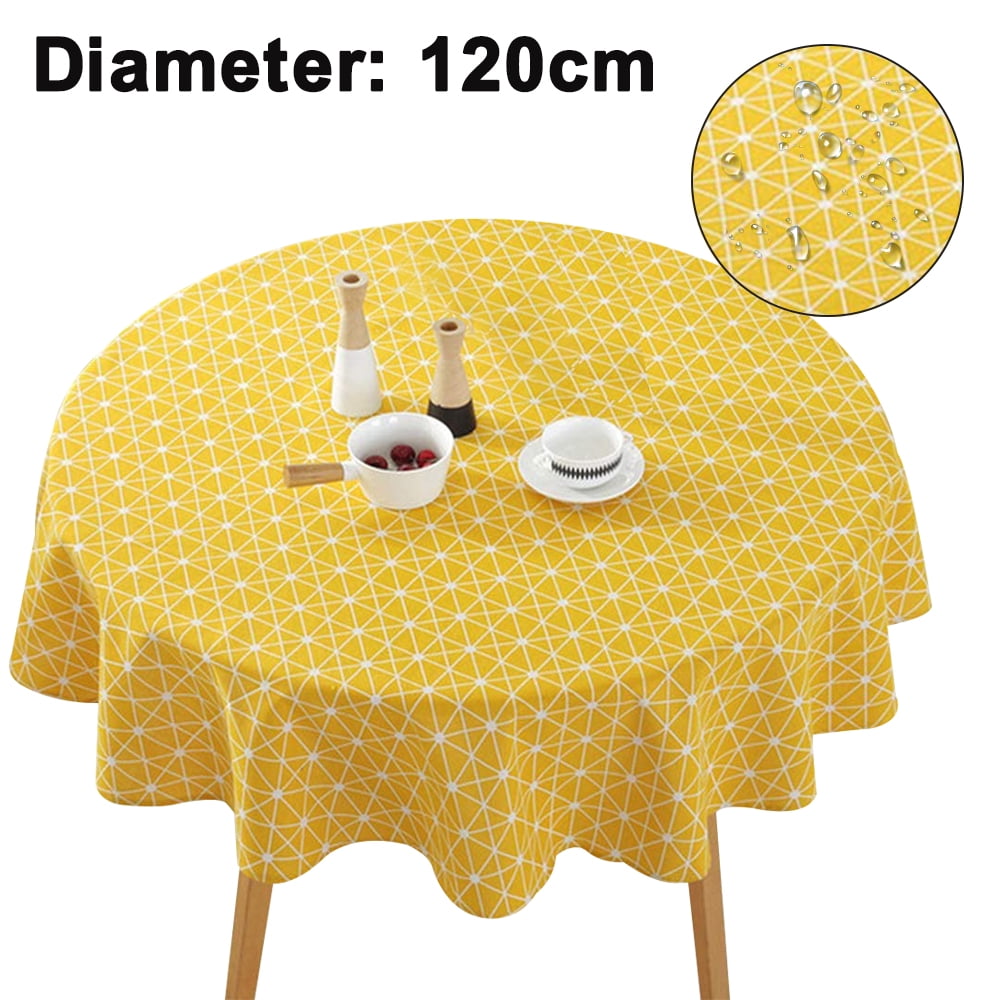 Round Table Cloths Water Resistant SpillProof Wipeable Tablecloths Wrinkle Free Table Covers