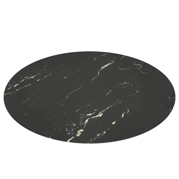 Round Table Coffee Inch Tempered Glass marble Black Top design DIY Replacement