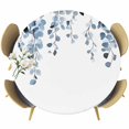 thumbnail image 1 of Round Table Cover 36-44 Inch Blue Eucalyptus Leaves Waterproof Reusable Table Cloth Round Fitted Vinyl Tablecloth with Elastic Edged for Parties Outdoors, Summer Farmhouse Botanical, 1 of 9