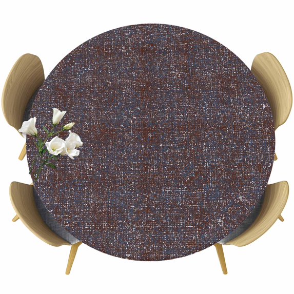 Round Table Cover 36-44 Inch Brown Waterproof Reusable Table Cloth Round Fitted Vinyl Tablecloth with Elastic Edged for Parties Outdoors, Farmhouse Vintage Chocolate Solid Color