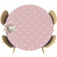 thumbnail image 1 of Round Table Cover 36-44 Inch Pink Halloween Waterproof Reusable Table Cloth Round Fitted Vinyl Tablecloth with Elastic Edged for Parties Outdoors, Checkered Bat Bow, 1 of 9