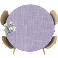 thumbnail image 1 of Round Table Cover 36-44 Inch Purple Waterproof Reusable Table Cloth Round Fitted Vinyl Tablecloth with Elastic Edged for Parties Outdoors, Rustic Farmhouse Solid Color, 1 of 9