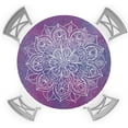 thumbnail image 1 of Round Table Cover 36-44 Inch, Waterproof Reusable Table Cloth Round Fitted Vinyl Tablecloth with Elastic Edged for Parties Outdoors, Boho Style Mandala Pattern Purple Gradient, 1 of 6