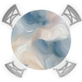 thumbnail image 1 of Round Table Cover 36-44 Inch, Waterproof Reusable Table Cloth Round Fitted Vinyl Tablecloth with Elastic Edged for Parties Outdoors, Gradient Marble Texture Abstract Art Line, 1 of 4