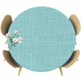 thumbnail image 1 of Round Table Cover 45-54 Inch Aqua Waterproof Reusable Table Cloth Round Fitted Vinyl Tablecloth with Elastic Edged for Parties Outdoors, Rustic Farmhouse Solid Color, 1 of 9