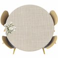 thumbnail image 1 of Round Table Cover 45-54 Inch Beige Waterproof Reusable Table Cloth Round Fitted Vinyl Tablecloth with Elastic Edged for Parties Outdoors, Rustic Farmhouse Solid Color, 1 of 9