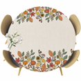 thumbnail image 1 of Round Table Cover 45-54 Inch Fall Maple Leaf Waterproof Reusable Table Cloth Round Fitted Vinyl Tablecloth with Elastic Edged for Parties Outdoors, Thanksgiving Pumpkin Botanical Harvest Beige, 1 of 6