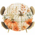 thumbnail image 1 of Round Table Cover 45-54 Inch Fall Pumpkin Waterproof Reusable Table Cloth Round Fitted Vinyl Tablecloth with Elastic Edged for Parties Outdoors, Autumn Thanksgiving Harvest Leaves Floral Plaid, 1 of 9