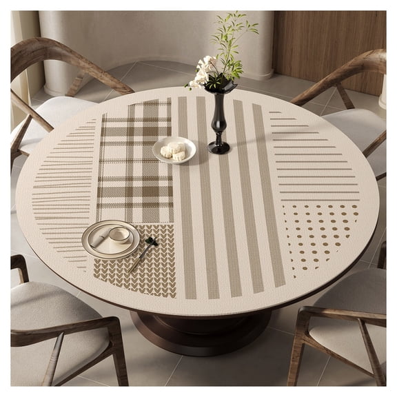 Round Table Cover Protector, PU Leather Table Pad,Waterproof Stain-Resistant Oil-Proof Wipeable for Dining Room Table, Heat Proof Coffee Table Mat