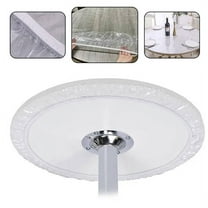 Round Table Cover Tablecloth Elastic Large Fitted Plastic Clear Protector Decor Table Cloth Easy To Use