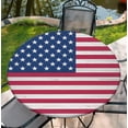 thumbnail image 1 of Round Table Cover for Round Tables 36"-70", Fitted Tablecloth with Elastic for Indoor Outdoor Party Holiday, 44inch, Flag, 1 of 6