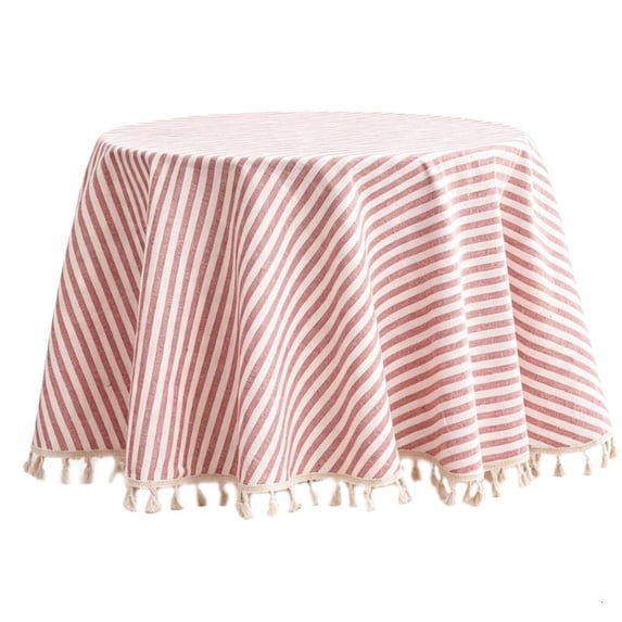 Round Table Cover in Blended Fabric with Soft Edge Detail, Easy-Wipe ...