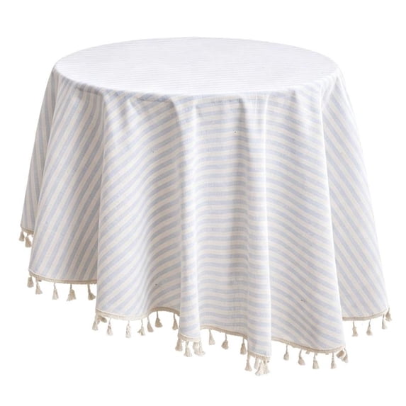 Round Table Cover in Blended Fabric with Soft Edge Detail, Easy-Wipe ...
