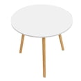 thumbnail image 1 of Round Table Happydeer Leisure Coffee Table Wood Round Kitchen Table,Household Dining Table (White, 50cm/19.69"), 1 of 8