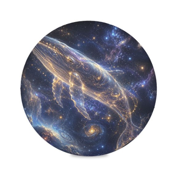 Round Table Placemat Heat Resistant Non-Slip Dining Plate Mats Set of 1 for Kitchen Table Translucent Spirit Whale