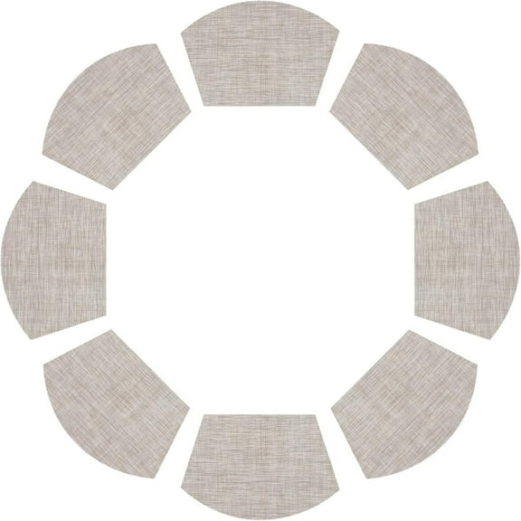 Round Table Placemats Wedge Placemats Set of 8 Woven Vinyl Curved Table Mats Washable Indoor Outdoor