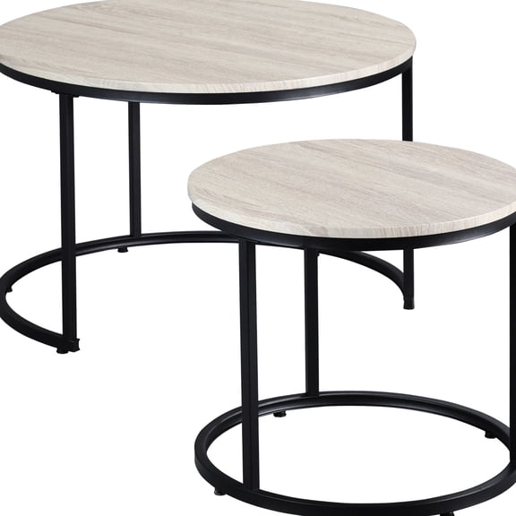 Round Table Set with Metal Legs | Separable for Customized Furniture Setup | Keeps Items in Place with Balance