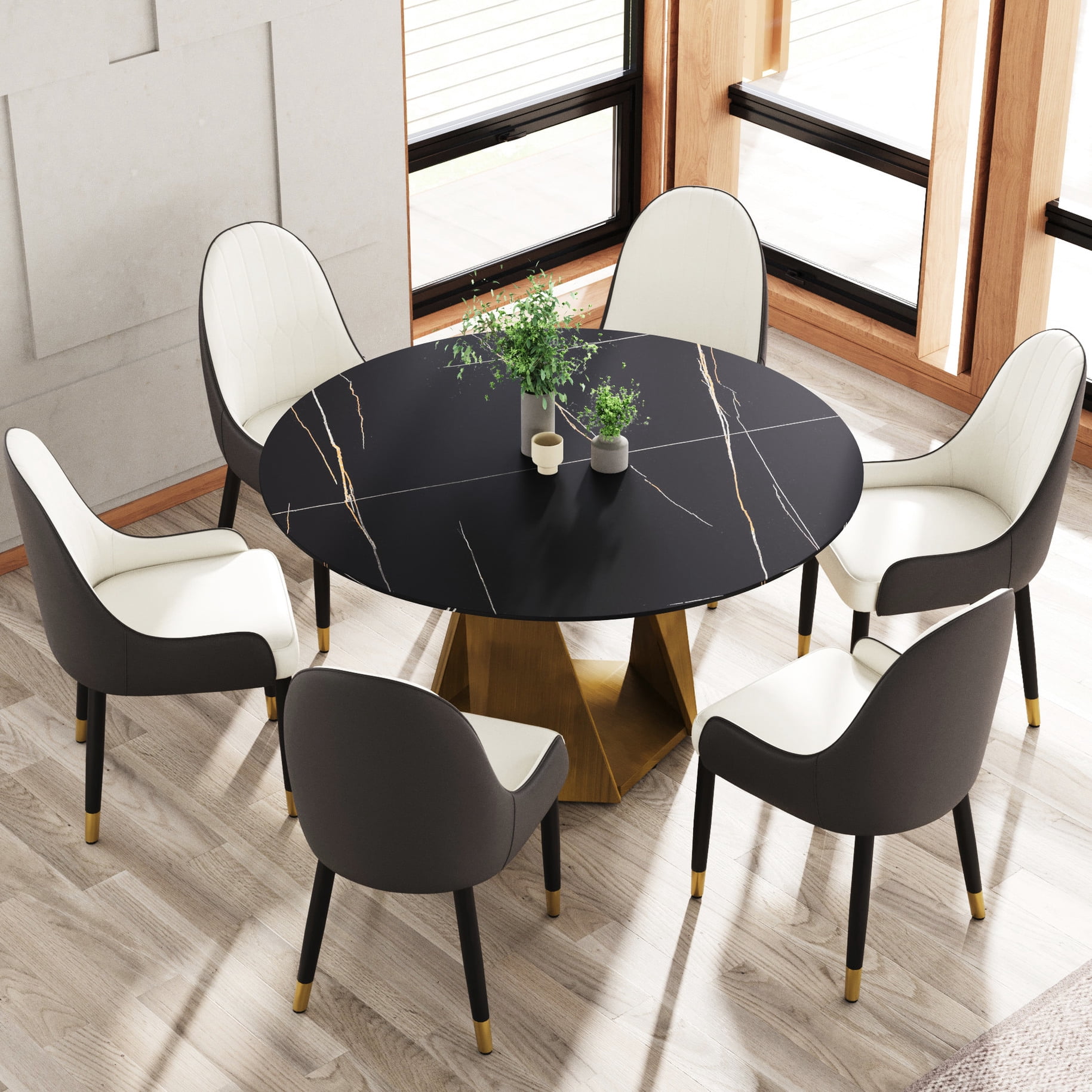 Round Table Shape + Modern Style - Stylish Dining + Dining Room ...