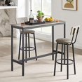 Round Table and Stools for 2 3 Piece Pub Dining Set Small Kitchen