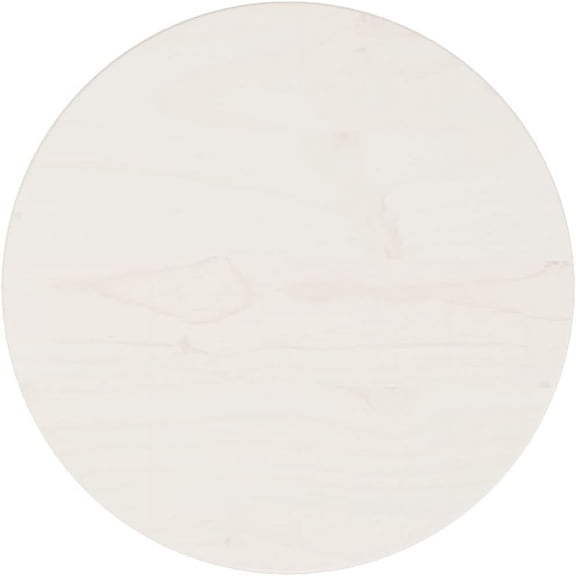 Round Table Top Solid Pine Wood, Replacement Table Top for Dining Table, Coffee Table, Home, Office, White Ø11.8"x1" Solid Wood Pine