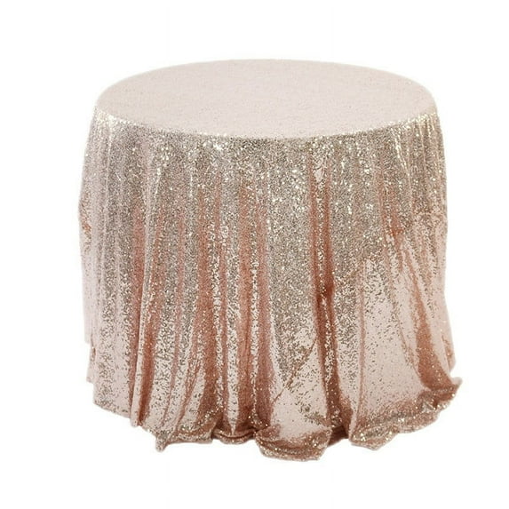 Round Table With Sequined Small Tablecloth, 60Cm