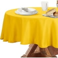 thumbnail image 1 of Round Table cloth, Oil-Proof Spill-Proof and Water Resistance Microfiber Tablecloth, Decorative Fabric Circular Table Cover for Outdoor and Indoor Use (Yellow, 60 Inch Diameter), 1 of 5