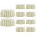 thumbnail image 1 of Round Tablecloth 132 Inch 10 Pack Ivory Tablecloths Washable Decorative Polyester Table Clothes Cover for Dining Table Banquets Buffet Parties and Wedding, 1 of 6