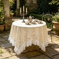 thumbnail image 1 of Round Tablecloth 39 Inch - Coffee Table Cover Desktop Decor for Living Room Bedroom - Stain Resistant Polyester Table Topper - Round Cloth for Dining Tea Table Home Decorative Cover, 1 of 6