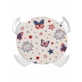 thumbnail image 1 of Round Tablecloth 4th of July Elastic Edge Fitted Patriotic Butterflies Fireworks Stars Pattern Plastic Table Cover,Waterproof Oil Proof for Dinner,Outdoor, Picnic, 45"- 54" DIA Tables Red Blue, 1 of 8