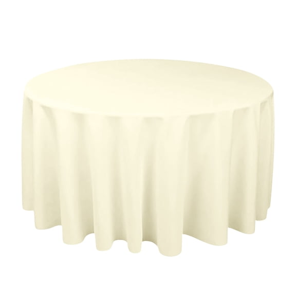 Round Tablecloth, 55 Inch Thick Plain Weave Solid Color Table Cover For Party, Banquet, Home Decor - Light Gray, With Image Link