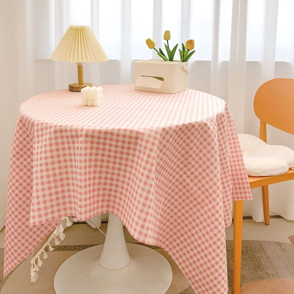 Round Tablecloth - 55 Inch - Water Resistant Spill Proof Washable Polyester Table Cloth Decorative Fabric Table Cover for Dining, Buffet Parties and Camping,55.11x78.74in