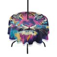 thumbnail image 1 of Round Tablecloth 60*60 Inches Round Tablecloth Outdoor Style Tablecloth With Umbrella Holes Tablecloth Outdoor Suitable For Kitchens and Dining Rooms Beautiful Tiger, 1 of 8