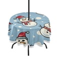thumbnail image 1 of Round Tablecloth 60*60 Inches Round Tablecloth Outdoor Style Tablecloth With Umbrella Holes Tablecloth Outdoor Suitable For Kitchens and Dining Rooms Shawl Snowman, 1 of 8