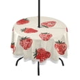 thumbnail image 1 of Round Tablecloth 60*60 Inches Round Tablecloth Outdoor Style Tablecloth With Umbrella Holes Tablecloth Outdoor Suitable For Kitchens and Dining Rooms Small Strawberry, 1 of 8