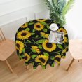 thumbnail image 1 of Round Tablecloth 60 Inch, Beautiful Sunflower Table Cover (Fit for 20"-47" Table), Soft Fabric Washable Wrinkle Resistant Table Cloths for Parties Kitchen Family Gatherings Home Decor, 1 of 6