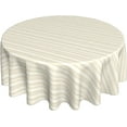 thumbnail image 1 of Round Tablecloth 60 Inch, Beige White Farmhouse Stripes Circle Dining Table Cover Waterproof Table Cloths Cloth Table Cover for Restaurant, Picnic, Indoor and Outdoor Dining, 1 of 8