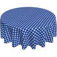 thumbnail image 1 of Round Tablecloth 60 Inch, Blue Grids Circle Tablecloth Heat Resistant Table Cloth Farmhouse Table Cover for Party, Wedding, Cocktail, Banquet, Festival, 1 of 8