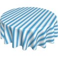 thumbnail image 1 of Round Tablecloth 60 Inch, Blue Stripes Texture Tablecloth Round Washable Table Covers Fabric Tablecloth for Daily Use Kitchen Dining Party Wedding, 1 of 8