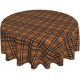thumbnail image 1 of Round Tablecloth 60 Inch, Brown Glen Plaid Round Tablecloths Wipeable Table Cloth Farmhouse Tablecloth for Dining, Parties, Camping, 1 of 8