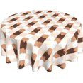 thumbnail image 1 of Round Tablecloth 60 Inch, Brown White Plaid Round Tablecloths Waterproof Tablecloth Polyester Table Cloth for Dining, Party, Buffet, Wedding, 1 of 8